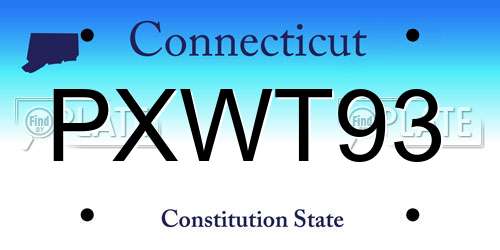 PXWT93 Connecticut License Plate