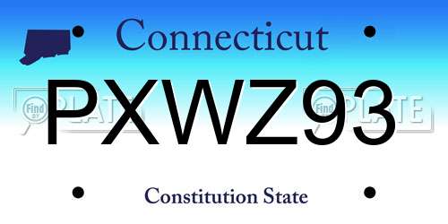 PXWZ93 Connecticut License Plate
