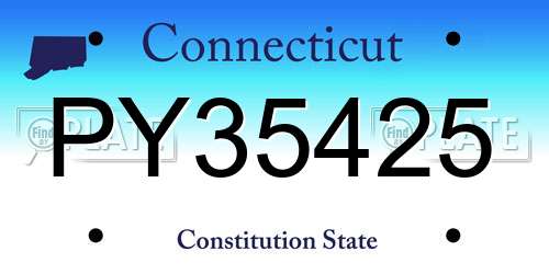PY35425 Connecticut License Plate