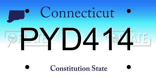PYD414 Connecticut License Plate