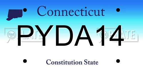 PYDA14 Connecticut License Plate