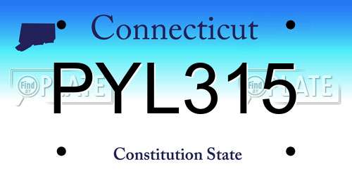 PYL315 Connecticut License Plate