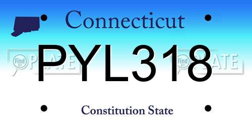 PYL318 Connecticut License Plate