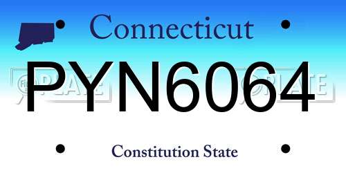 PYN6064 Connecticut License Plate