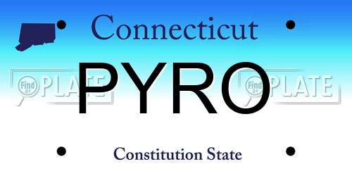 PYRO Connecticut License Plate