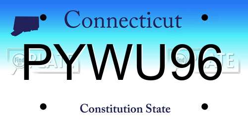 PYWU96 Connecticut License Plate