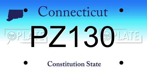 PZ130 Connecticut License Plate