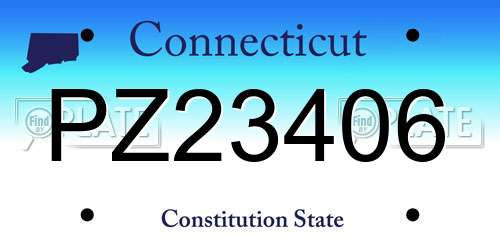 PZ23406 Connecticut License Plate