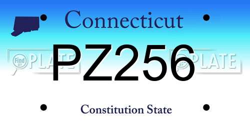 PZ256 Connecticut License Plate