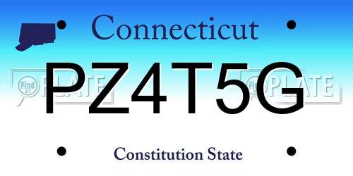 PZ4T5G Connecticut License Plate