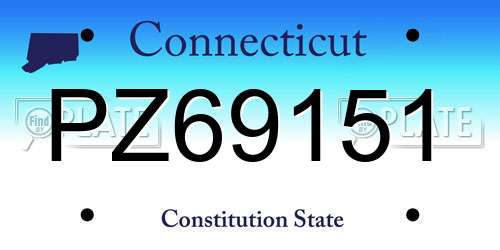 PZ69151 Connecticut License Plate