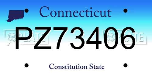 PZ73406 Connecticut License Plate