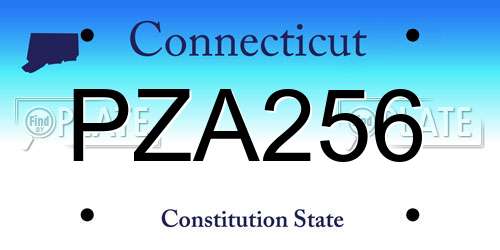 PZA256 Connecticut License Plate