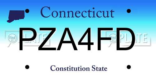 PZA4FD Connecticut License Plate