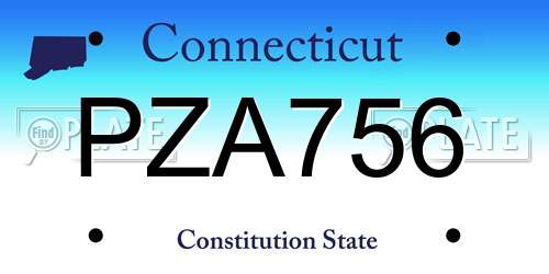 PZA756 Connecticut License Plate
