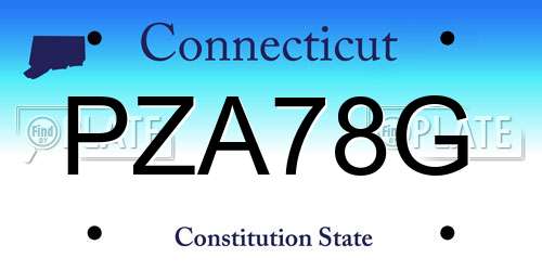 PZA78G Connecticut License Plate