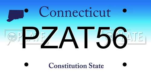 PZAT56 Connecticut License Plate
