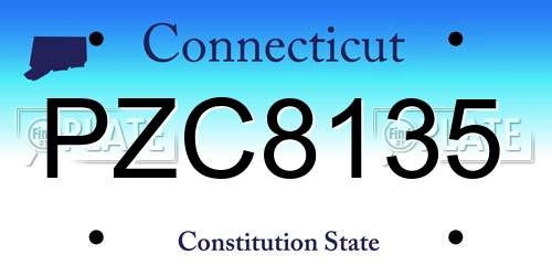 PZC8135 Connecticut License Plate