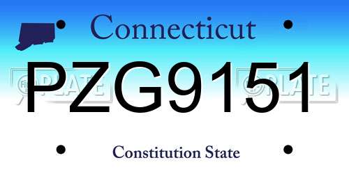 PZG9151 Connecticut License Plate