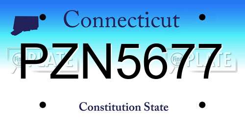 PZN5677 Connecticut License Plate