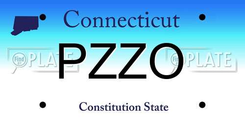 PZZO Connecticut License Plate