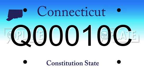 Q00010C Connecticut License Plate