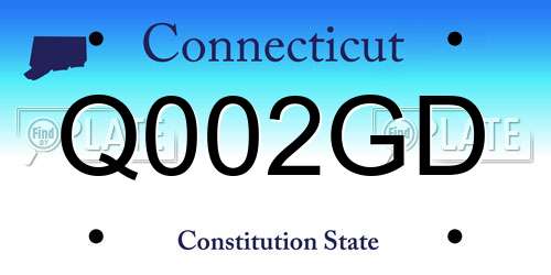 Q002GD Connecticut License Plate
