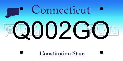 Q002GO Connecticut License Plate
