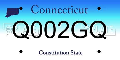Q002GQ Connecticut License Plate