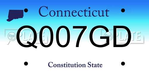 Q007GD Connecticut License Plate