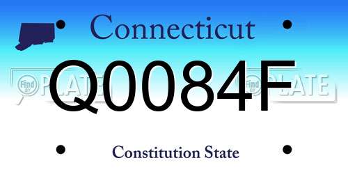 Q0084F Connecticut License Plate