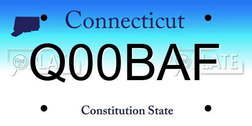 Q00BAF Connecticut License Plate
