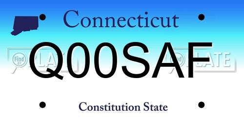 Q00SAF Connecticut License Plate