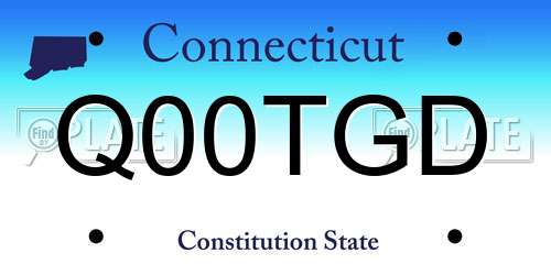 Q00TGD Connecticut License Plate