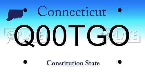 Q00TGO Connecticut License Plate