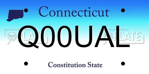 Q00UAL Connecticut License Plate