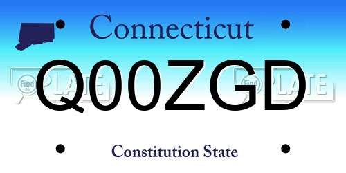 Q00ZGD Connecticut License Plate