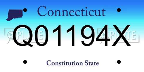 Q01194X Connecticut License Plate