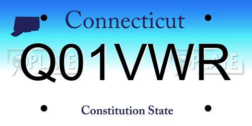 Q01VWR Connecticut License Plate