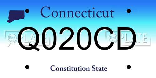 Q020CD Connecticut License Plate