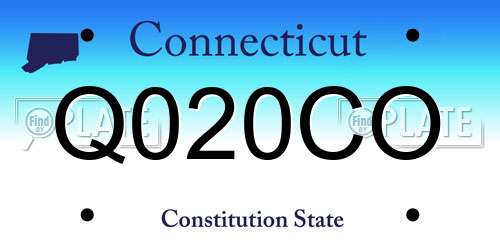 Q020CO Connecticut License Plate