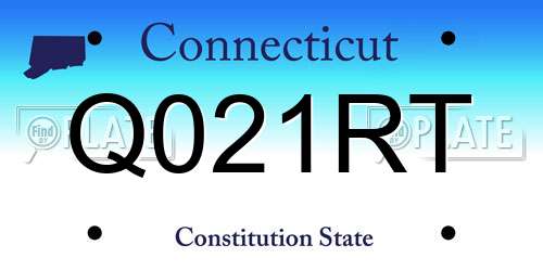 Q021RT Connecticut License Plate