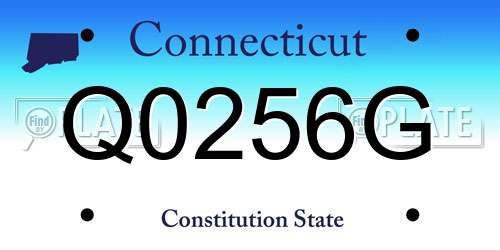Q0256G Connecticut License Plate