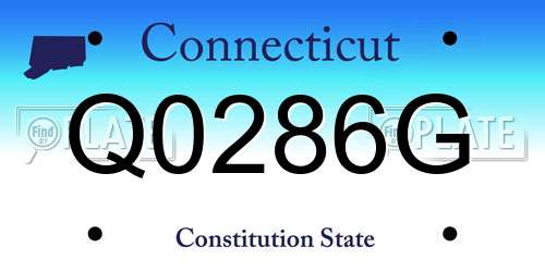 Q0286G Connecticut License Plate