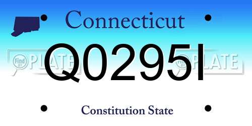 Q0295I Connecticut License Plate