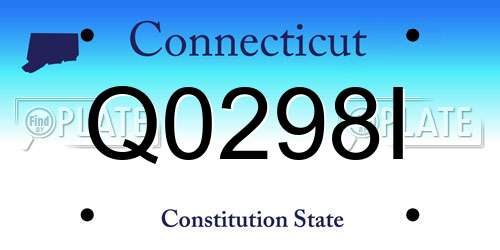 Q0298I Connecticut License Plate