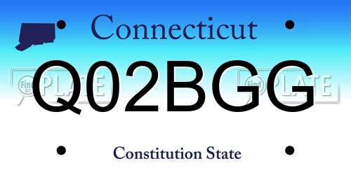 Q02BGG Connecticut License Plate