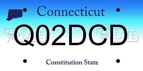 Q02DCD Connecticut License Plate