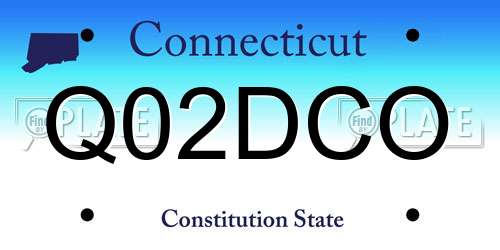 Q02DCO Connecticut License Plate