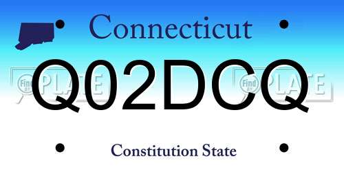 Q02DCQ Connecticut License Plate